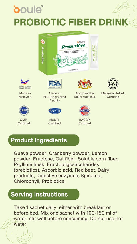 ProGutVive Probiotic Fiber Drink (12g x 15 sachets)